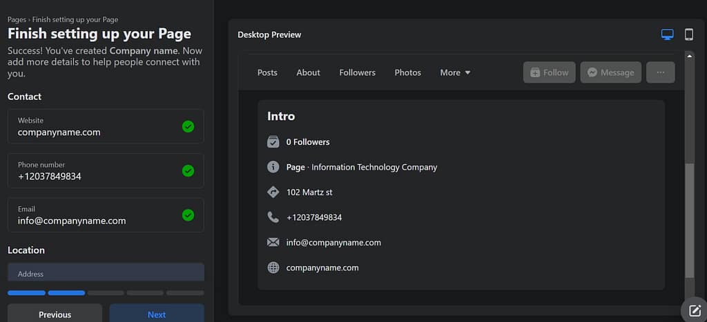 Create A Facebook Page